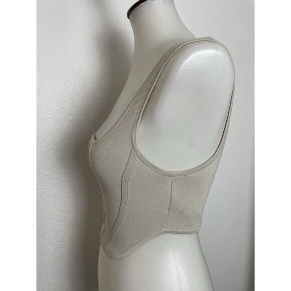 Aritzia Babaton Tank Top Sculpt Bustier Corset Knit Asymmetric - Picture 2 of 8